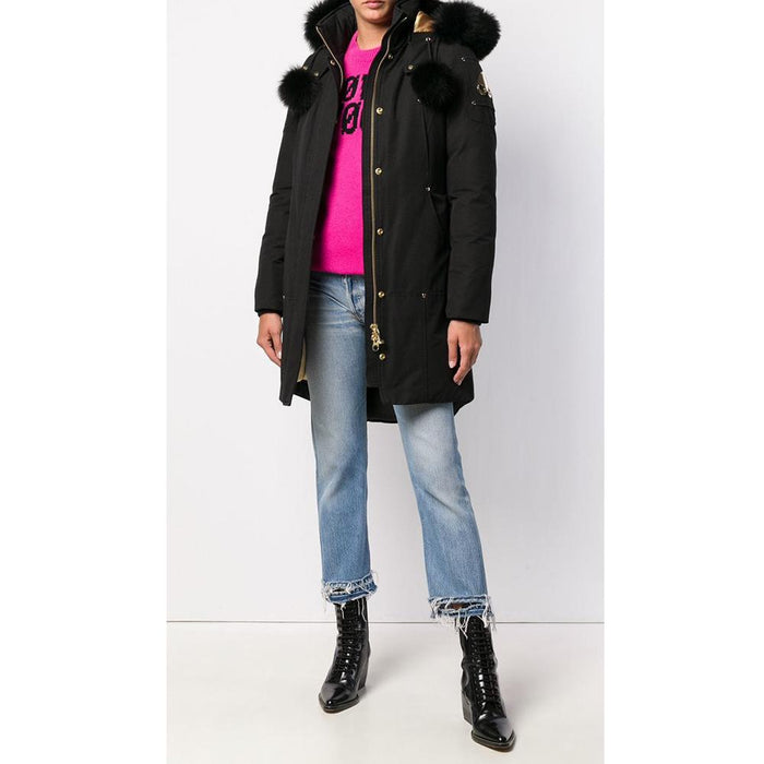 Moose Knuckles Governor Lake Long Down Puffer Coat Black Women
