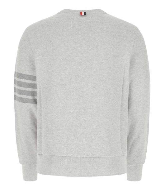 THOM BROWNE Tonal Diagonal Stripe Terry Sweatshirt Men Grey