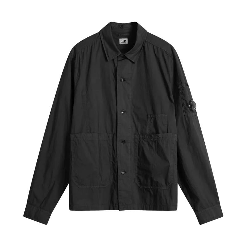 CP Company Men's Black Poplin Long Sleeve Shirt