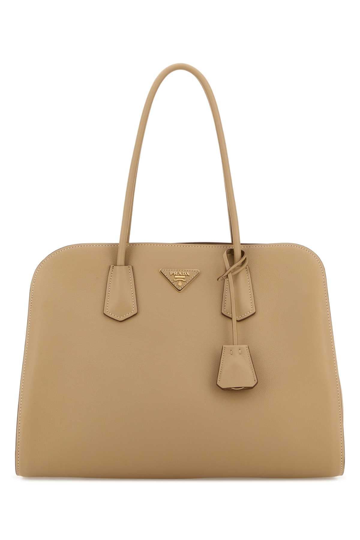 PRADA Leather Tote Bag Brown