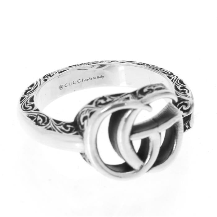 GUCCI Double G Key Ring Silver-Tone Jewelry 627760 001