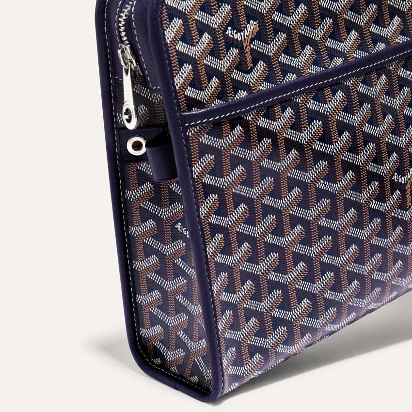 GOYARD White Goyardine Leather JOUVENCE GM Clutch Bag