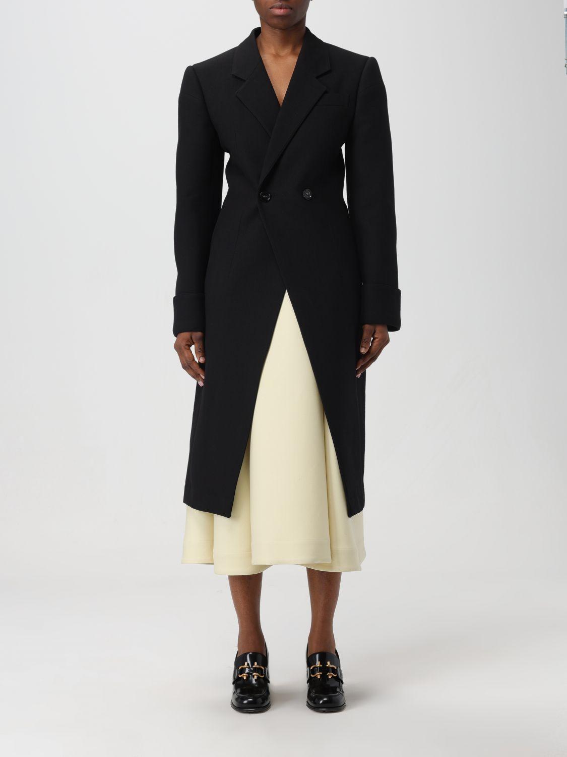 Bottega Veneta Black Wool Blend Long Coat