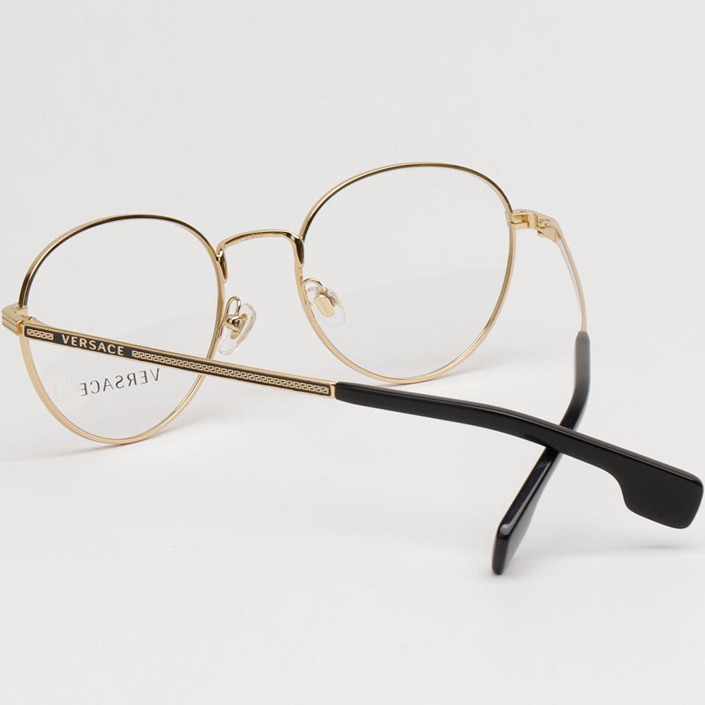 Versace Round Metal Gold Frame Eyeglasses Unisex Accessories VE1279 1002