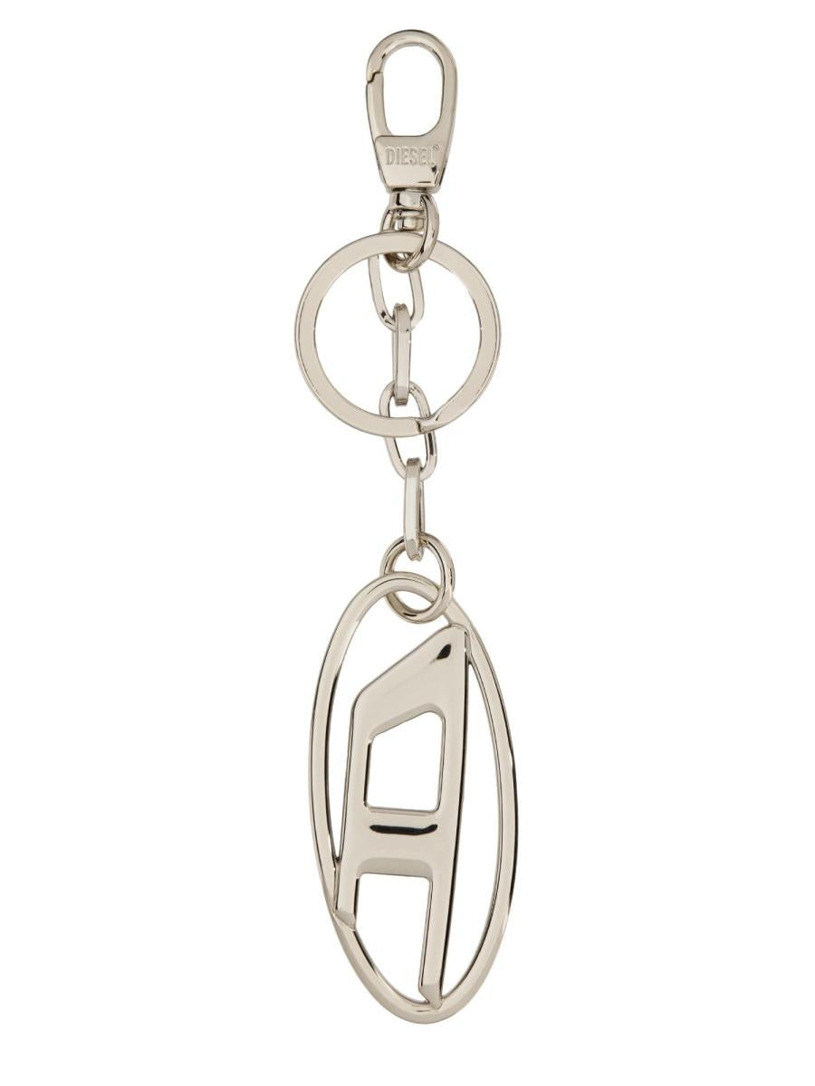 DIESEL Silver-Tone Metal Keyring Keychain Accessory