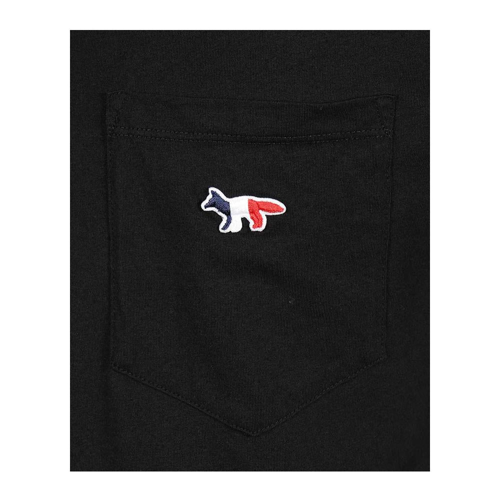 Maison Kitsune Men's Tricolor Fox Logo Black T-Shirt FM00120 KJ0010 P199