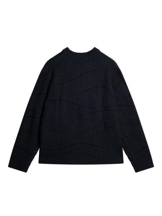 J LINDEBERG Round Neck Knit Sweater for Men FMKW12754O551 KEY LARGO DOM
