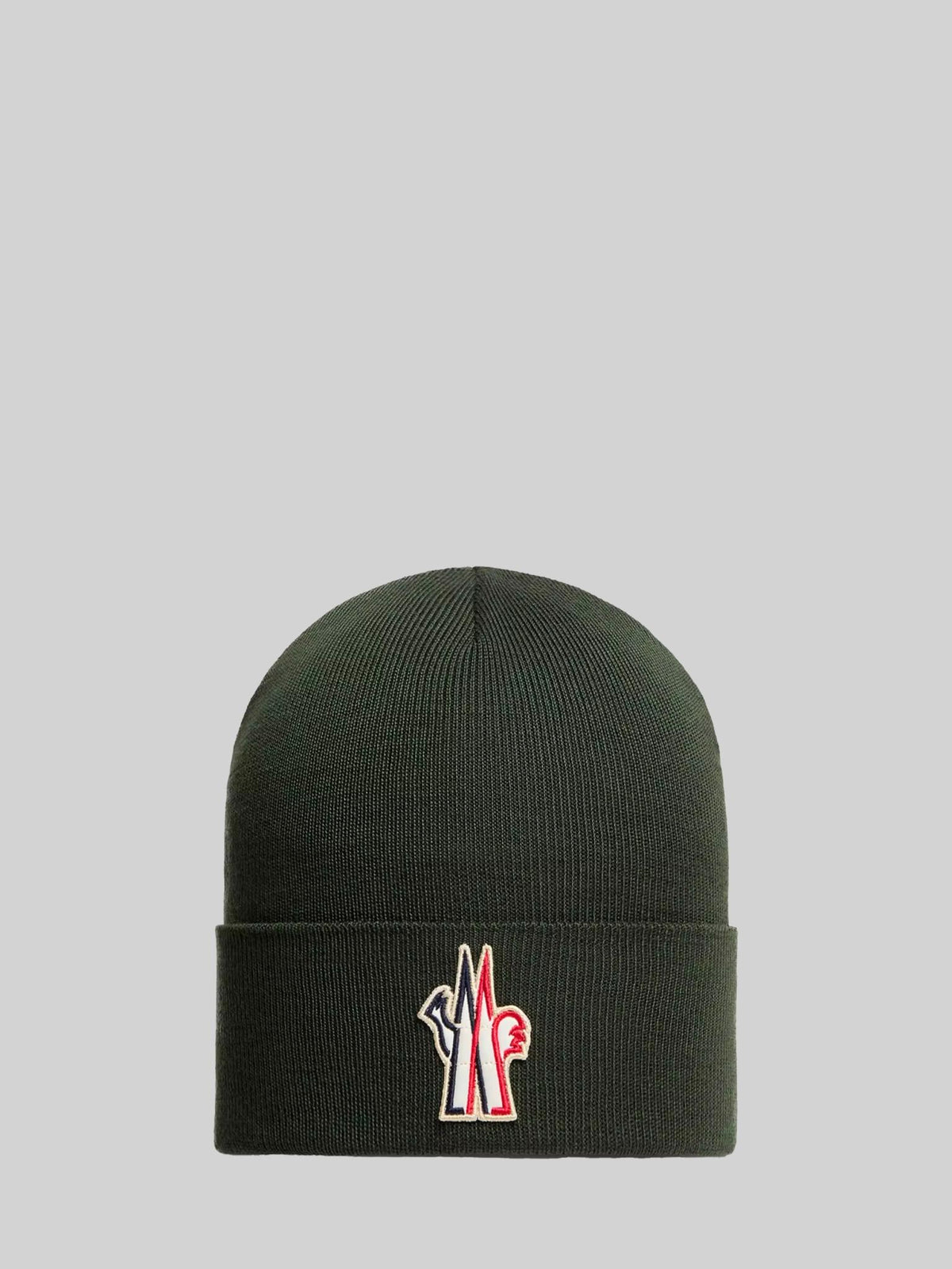 Moncler Ribbed Wool Beanie Hat Black Men's