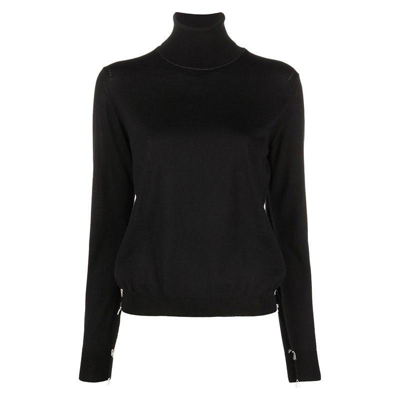Maison Margiela Women’s High Neck Stitch Knit Sweater Black
