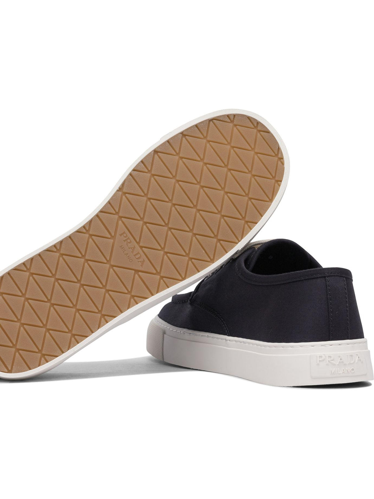PRADA White Leather Low-Top Sneakers