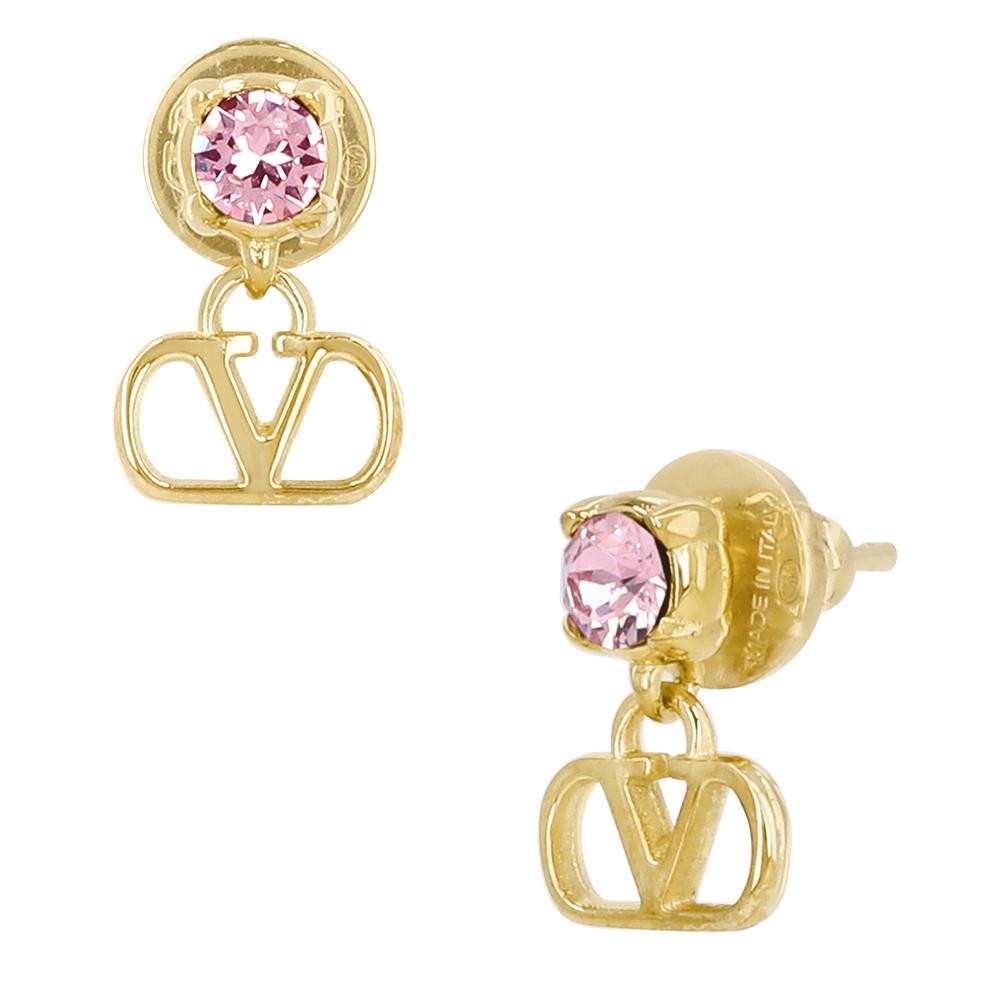 VALENTINO Garavani V-Logo Crystal Drop Earrings