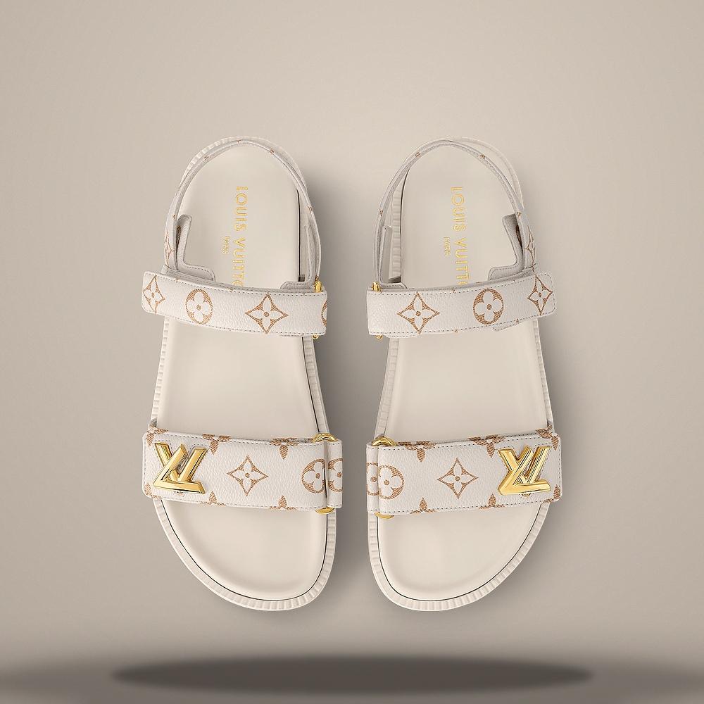 Louis Vuitton Sunset Flat Comfort Dune Beige Men's Sandals 1AHODX