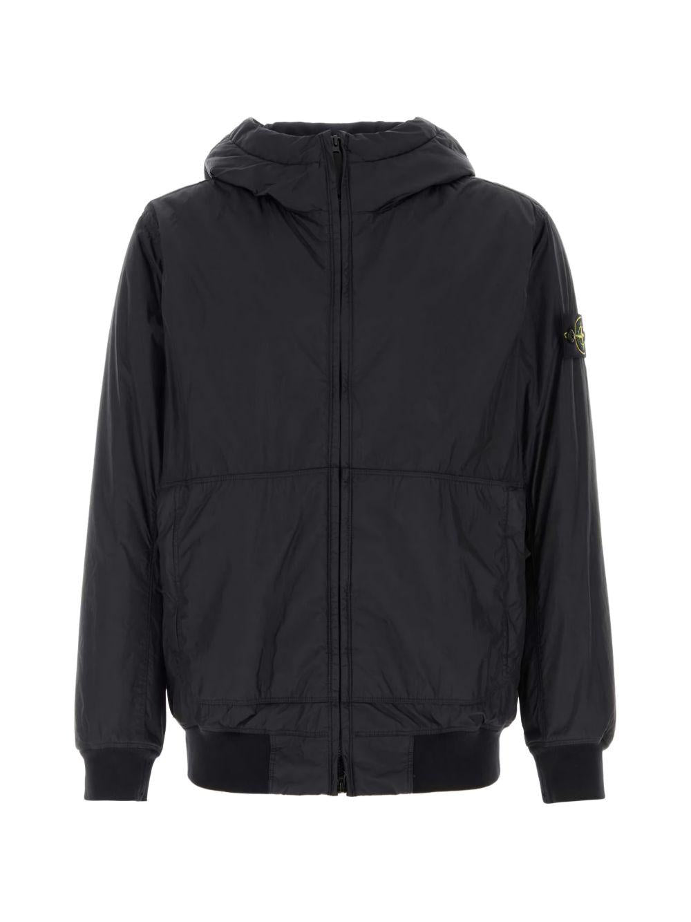 STONE ISLAND Black Casual Bomber Jacket for Men