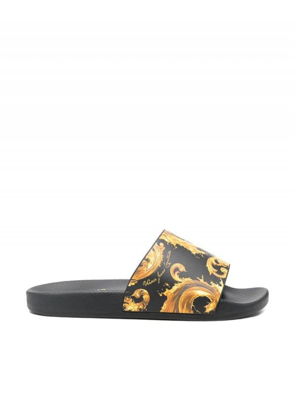 Versace Print Rubber Shelly Slider Slide Sandals 80 VA3SQ3 ZS365 G89