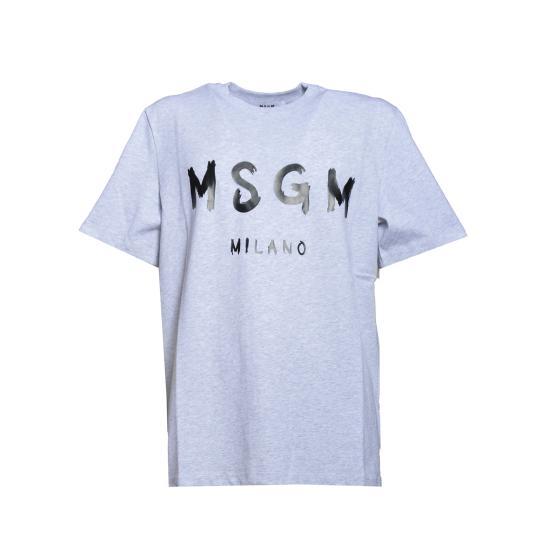 MSGM Gray Short Sleeve T-Shirt for Men