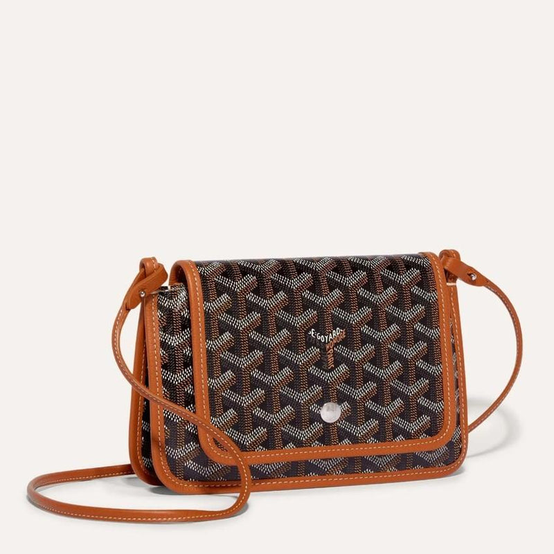 GOYARD Plumet Clutch Brown Black Tan Crossbody Bag for Women