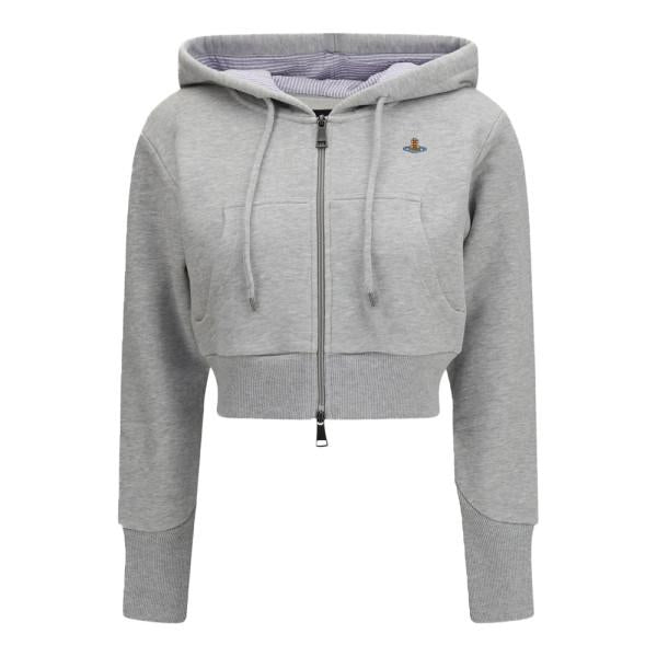 Vivienne Westwood ORB Logo Leo Gray Zip Hoodie Jacket