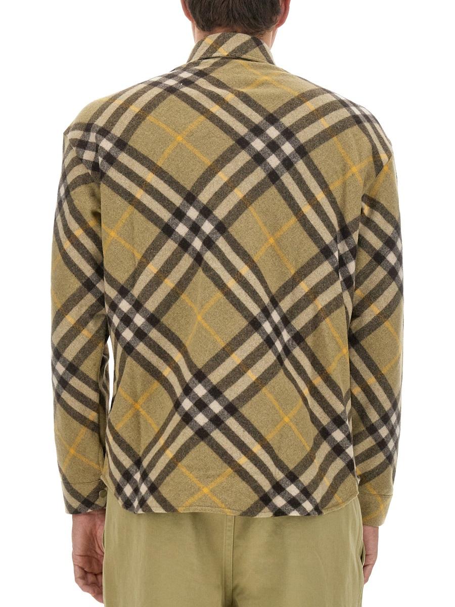 BURBERRY Long Sleeve Shirt Men Cotton Check Beige