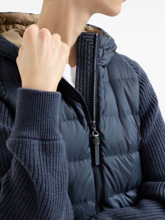 Brunello Cucinelli Nylon Hooded Down Jacket for Men MD5987779 C8901 BLUE DOM
