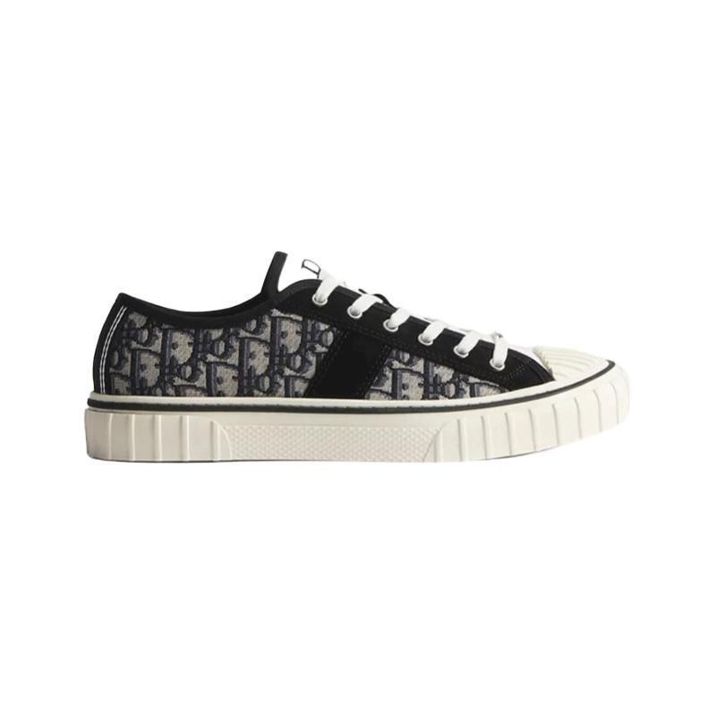 DIOR Oblique B33 Low Top Sneakers Men’s Navy Canvas Leather
