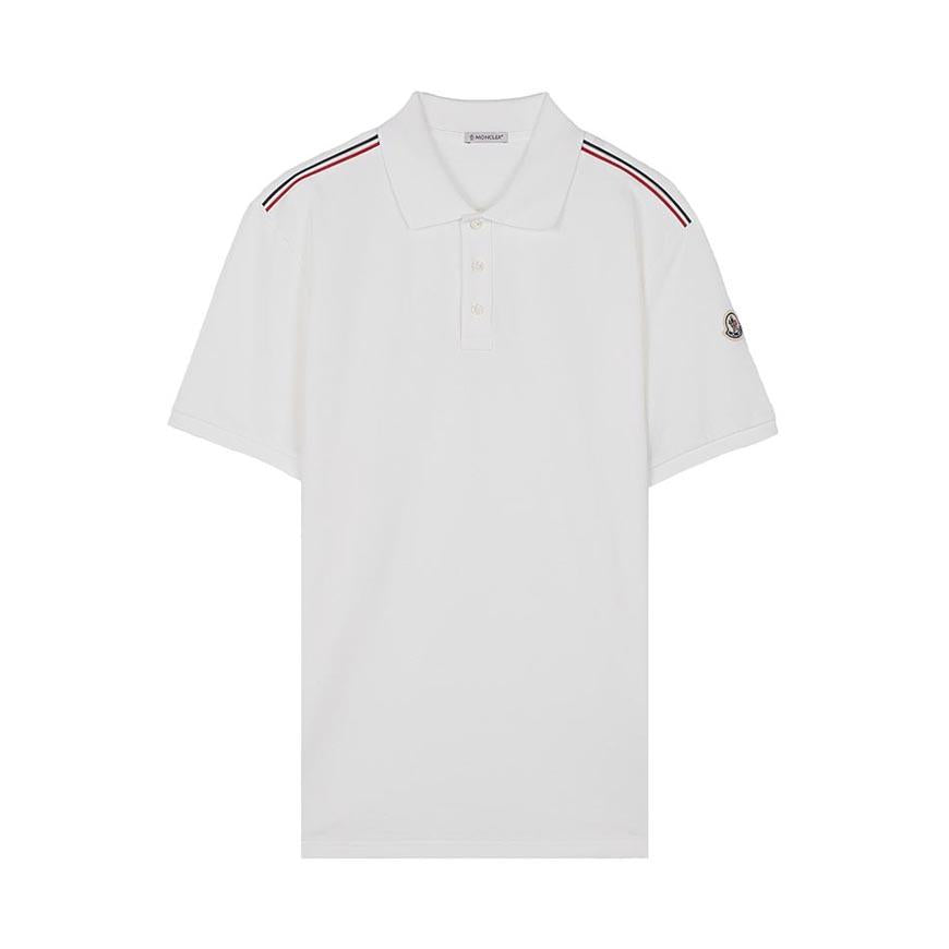 Moncler Men’s Trim Piqué Polo Shirt White