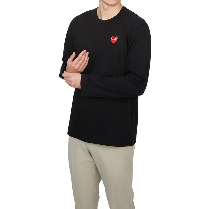 Comme des Garcons Red Heart Patch Long Sleeve Unisex T-Shirt AX T118 051 1