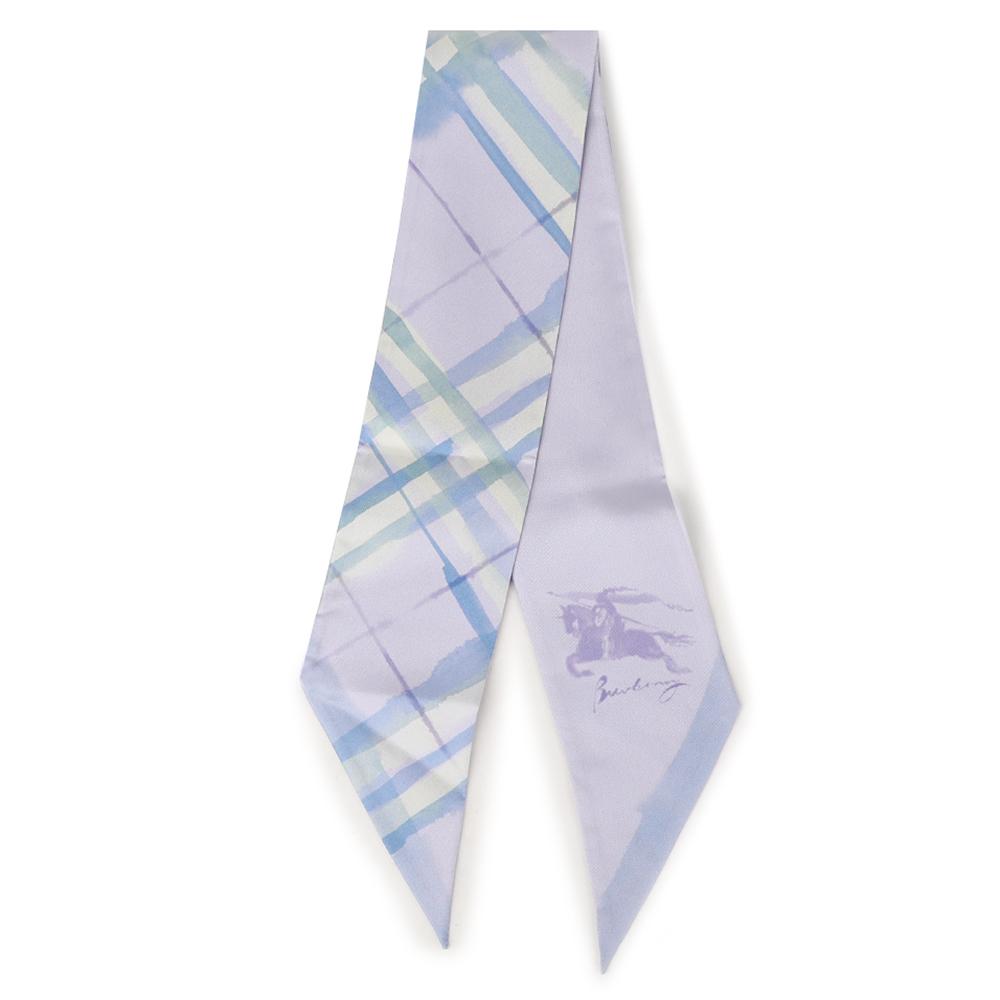 BURBERRY Watercolor Check Skinny Silk Scarf 8119959