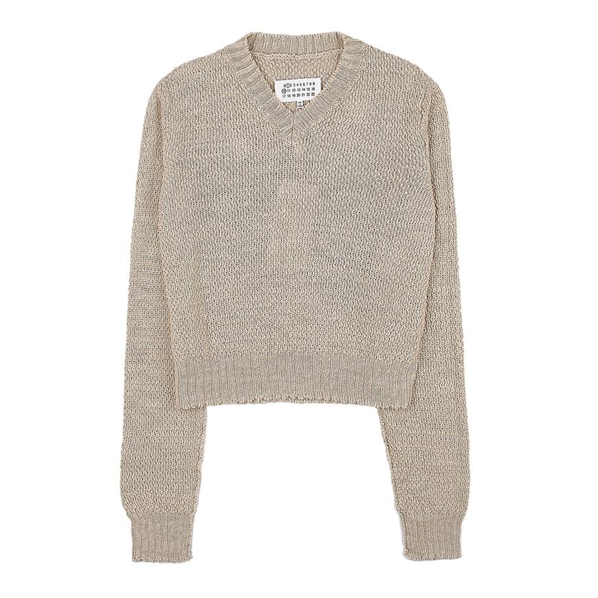 Maison Margiela Hemp Basket Weave Knit Sweatshirt for Women
