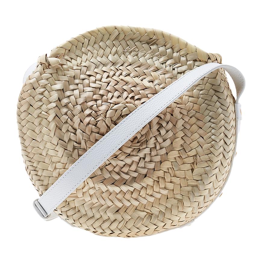 Chloe Marcie Basket Shoulder Bag Women’s Natural Woven Leather Trim