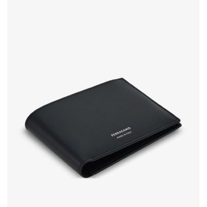 Ferragamo Classic Black Leather Bifold Wallet for Men