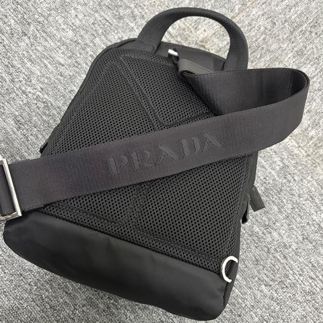 PRADA Re-Nylon Crossbody Backpack with Triangle Logo Black