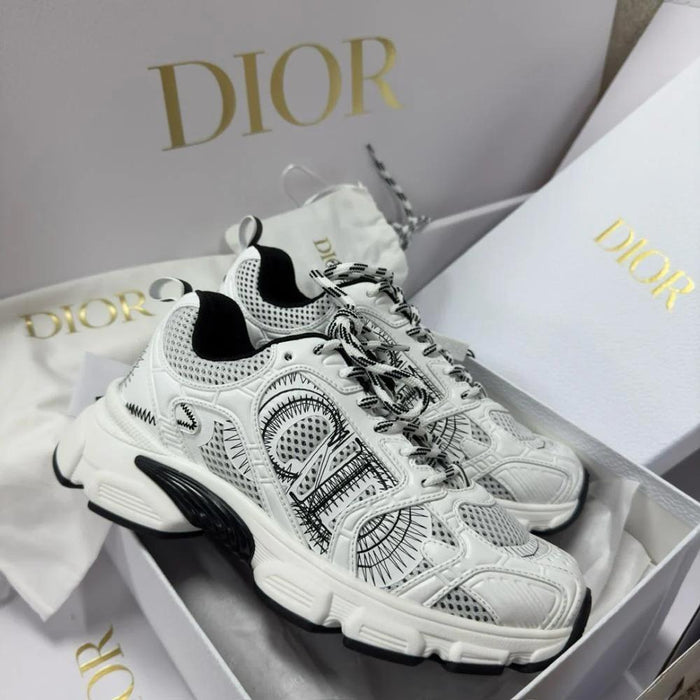 DIOR Chrono Women’s Low-Top Sneakers White Black