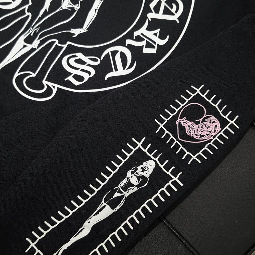 Chrome Hearts Deadly Doll Horseshoe Vine Dagger Zip Hoodie Black