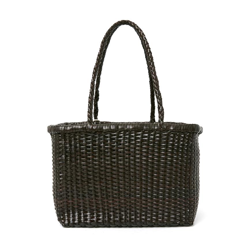 Dragon Diffusion B Weave Small Women’s Basket Tote Bag Dark Brown