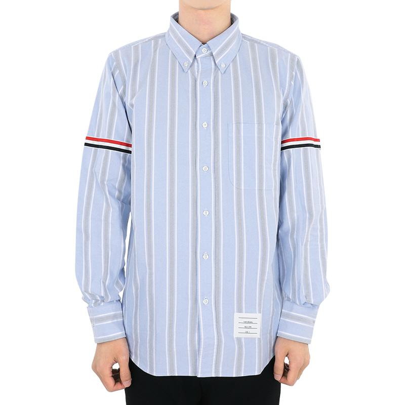 THOM BROWNE Men’s Oxford Stripe Shirt Blue Long Sleeve