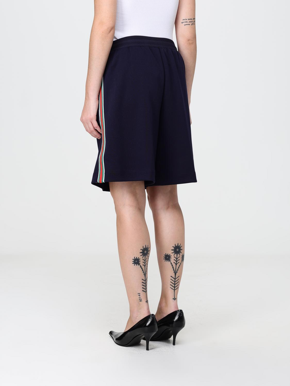 GUCCI Blue Cotton Logo Short Shorts