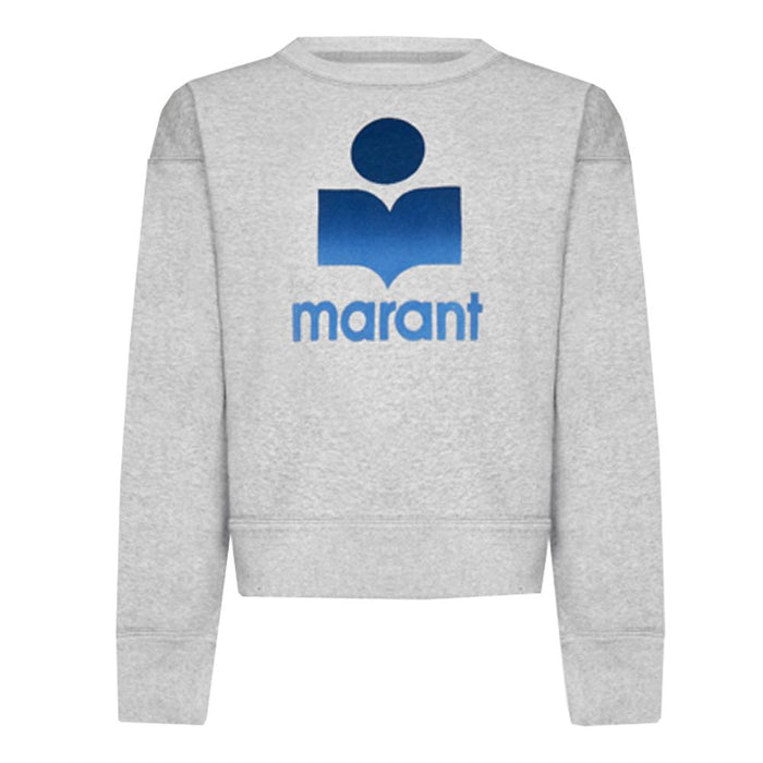 Isabel Marant Brushed Fleece Crewneck Sweatshirt Gray