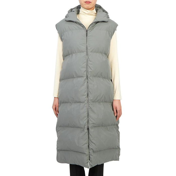 STUDIO NICHOLSON GRIS Hooded Long Down Puffer Vest Coat for Women
