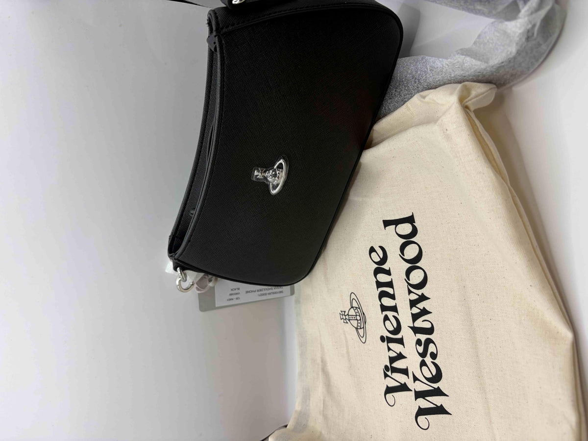 Vivienne Westwood Tasha Black Shoulder Phone Bag