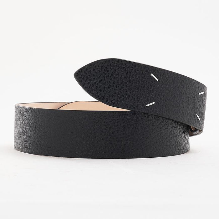 Maison Margiela Black Leather Four-Stitch Unisex Belt
