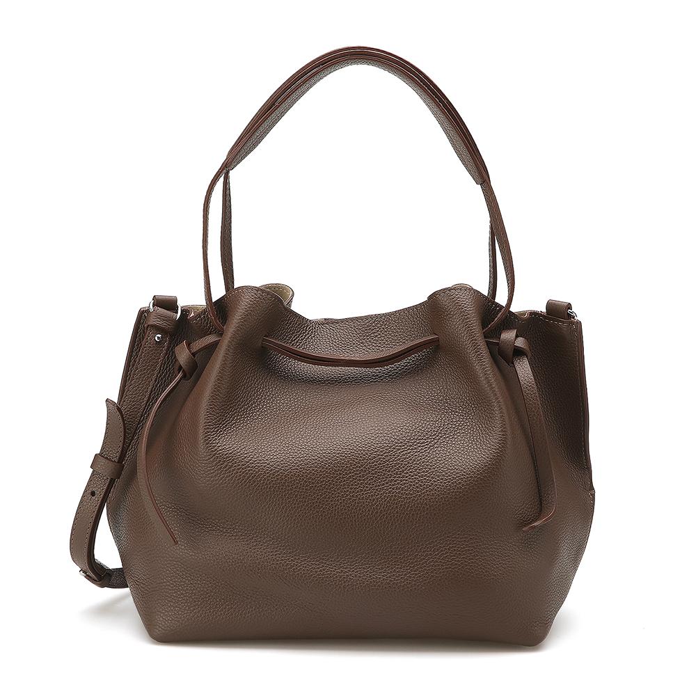 Max Mara Weekend SAVIO Leather Bucket Bag Brown Crossbody