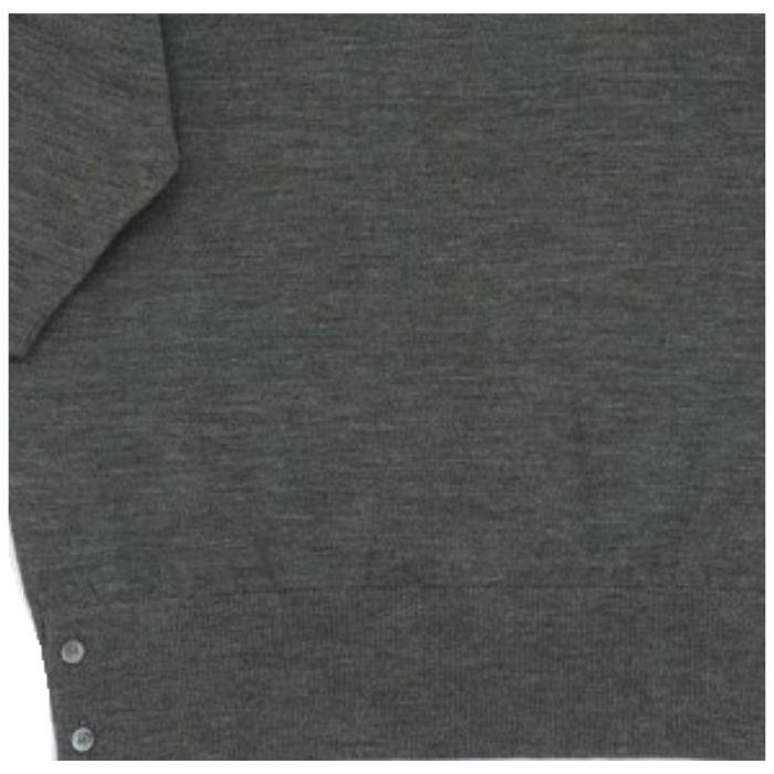 THOM BROWNE Merino Wool Polo Short Sleeve T-Shirt Gray