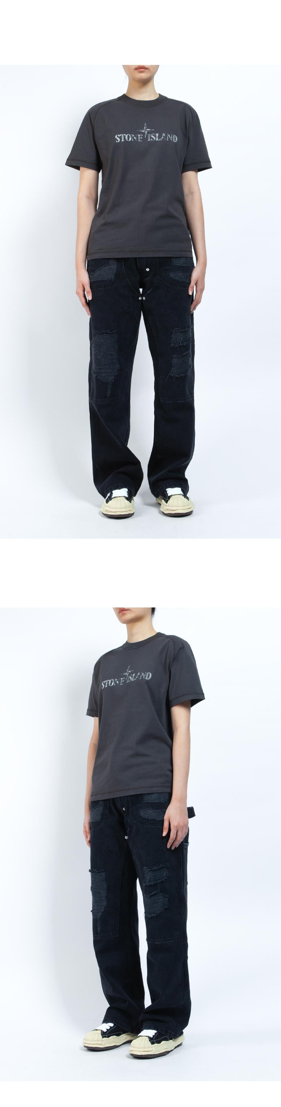 STONE ISLAND Reflective Logo Organic Cotton Slim Short Sleev 2100020 S0081 V0065