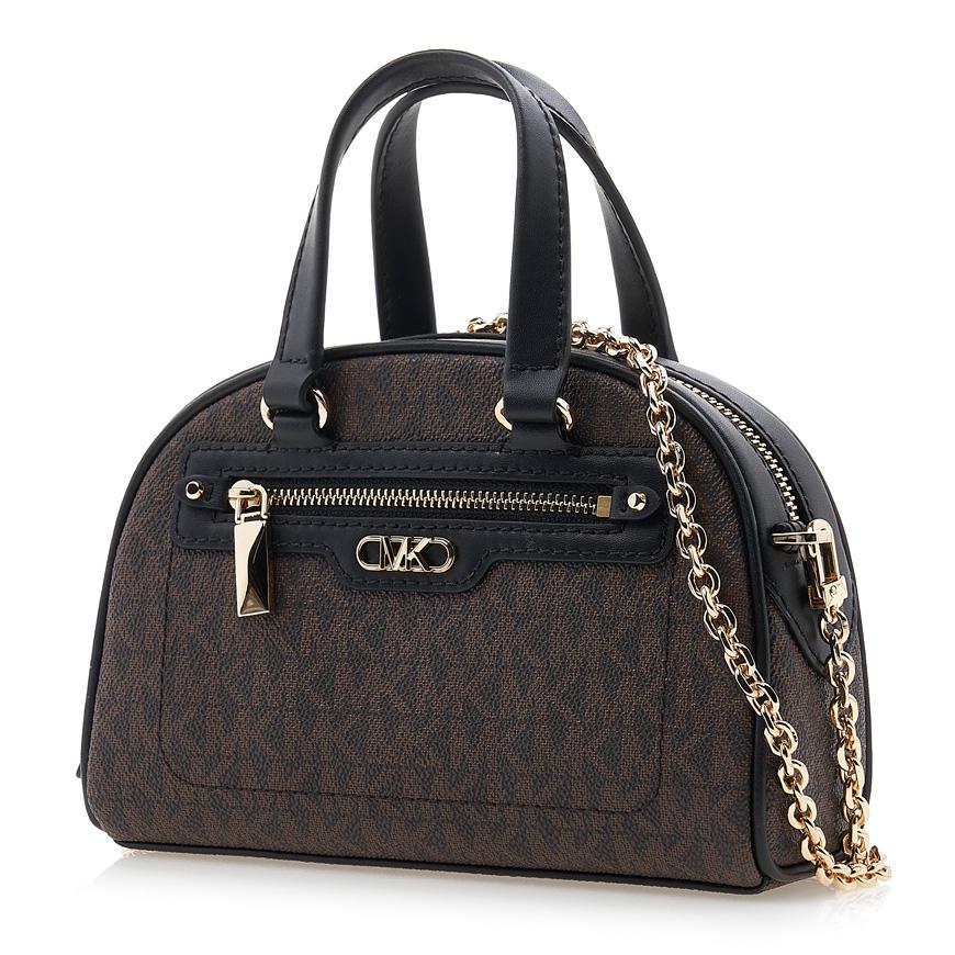 Michael Kors Women’s Logo Print Top Handle Tote Bag Brown Canvas