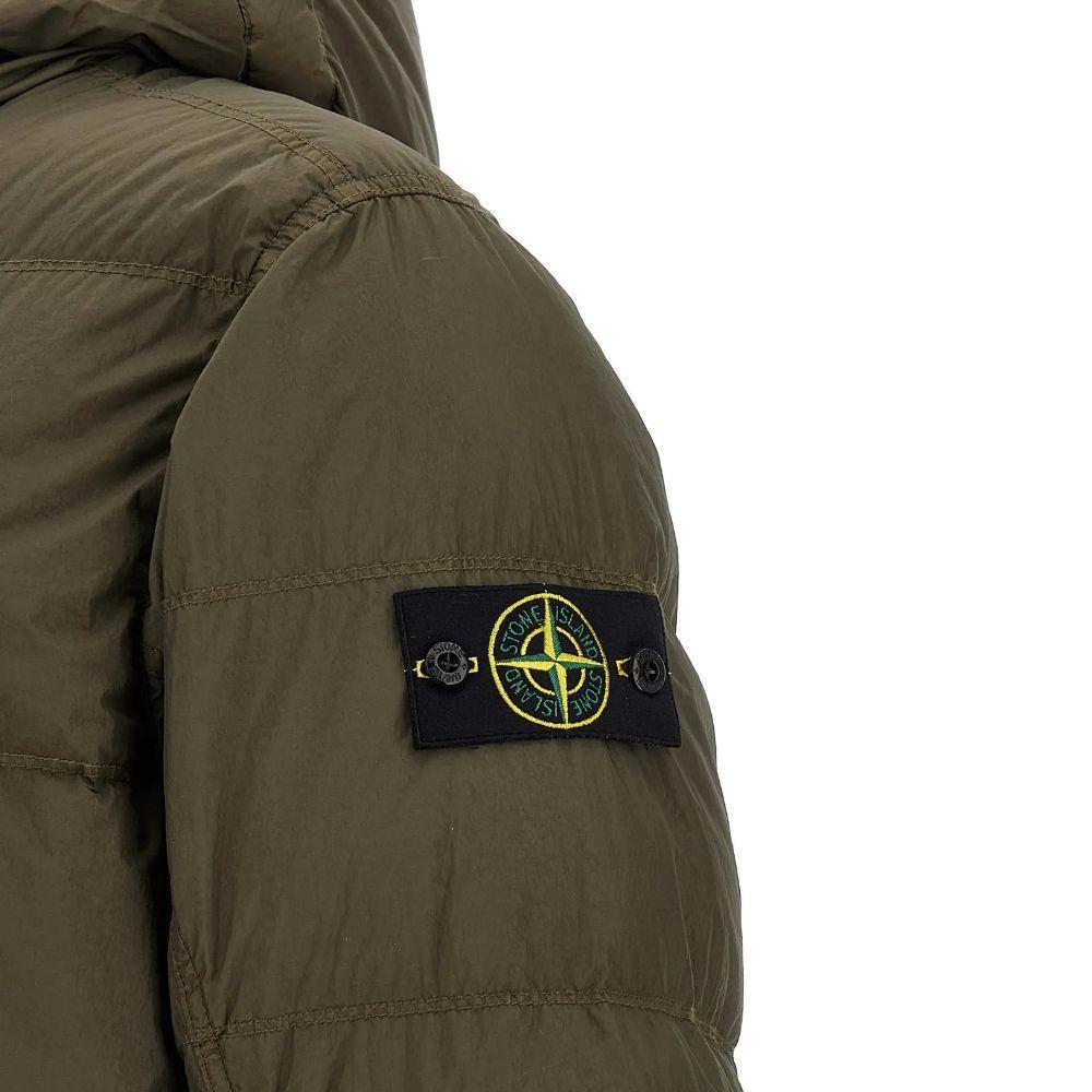 STONE ISLAND Crinkle Reps Hooded Down Puffer Jacket Military 4100011 S0A23 V0054