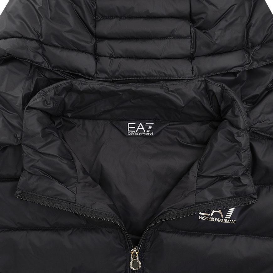 EA7 Women’s Hooded Puffer Peacoat Jacket Black