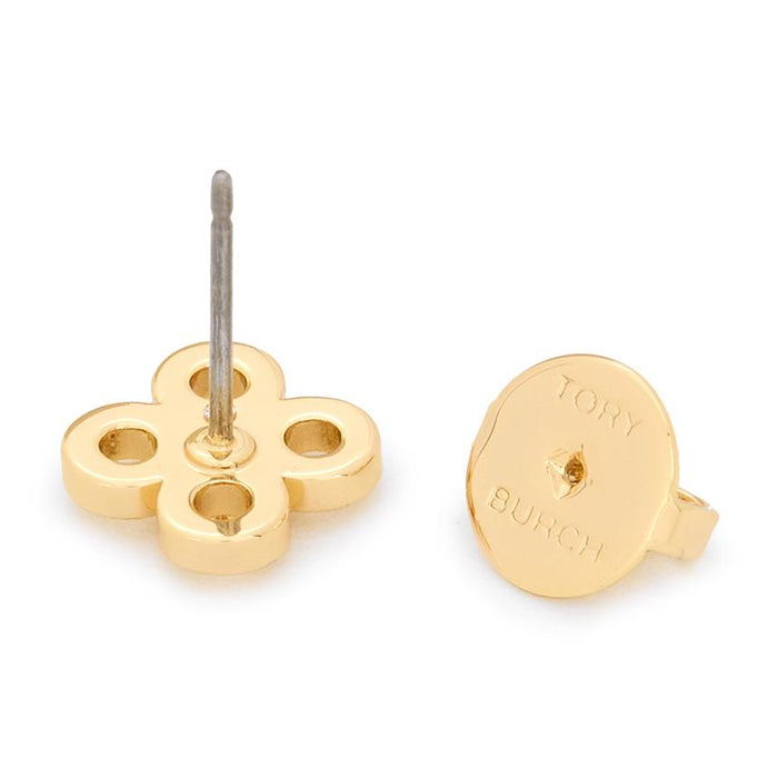 Tory Burch Forget-Me-Not Clover Earrings Gold-Tone