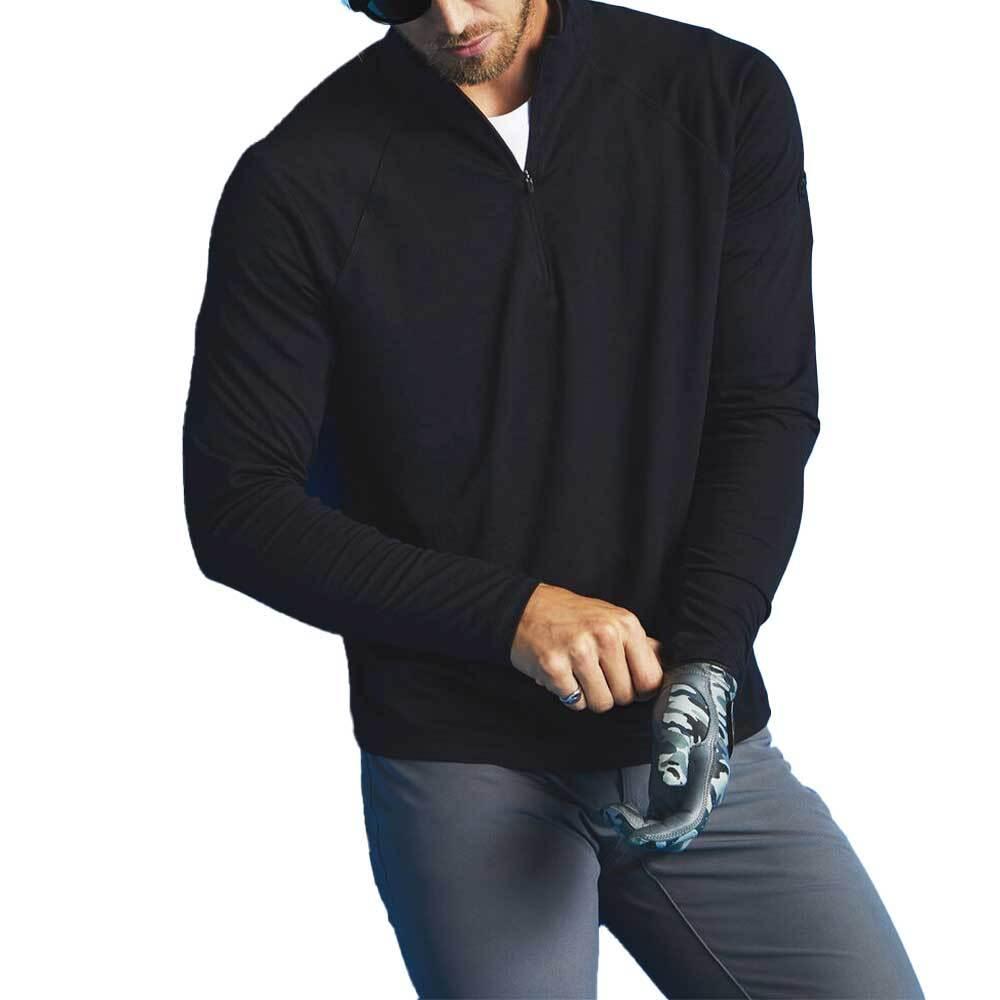 G/FORE Men’s Half Zip Mid Layer Knit Top ONYX GMM000002 ONYX