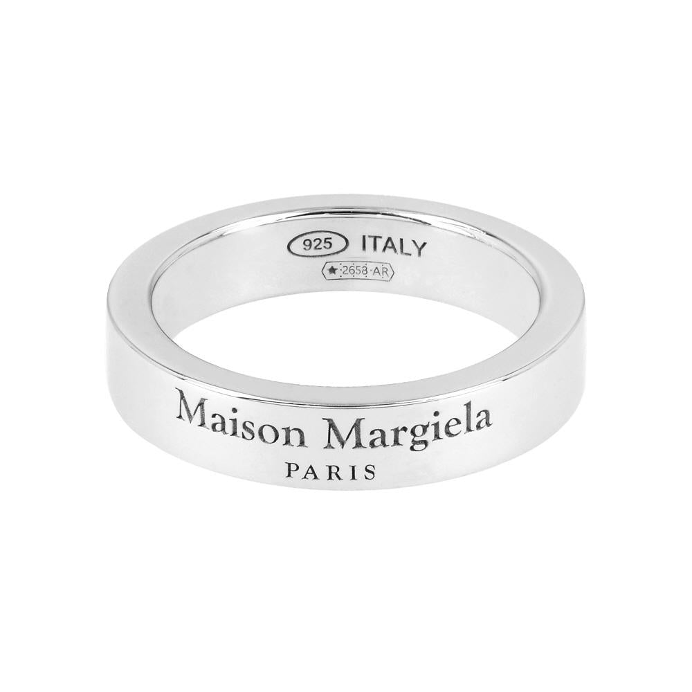 Maison Margiela Engraved Logo 4mm Silver Ring for Men SM1UQ0123 P8865 102