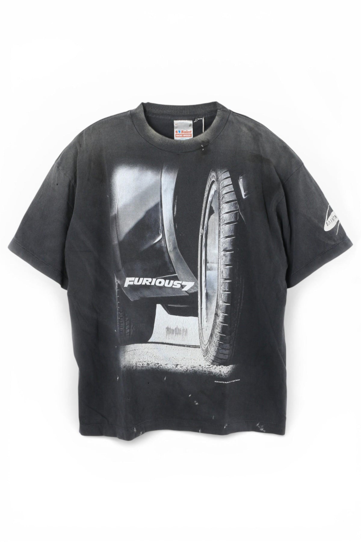 SAINT MICHAEL Furious 7 Graphic Short Sleeve T-Shirt Black
